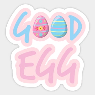 Good Egg (blue pink text) Sticker